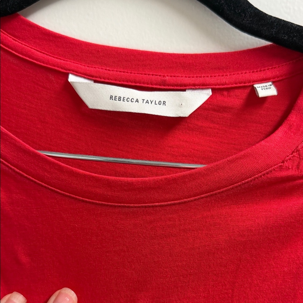 Red T-Shirt with Ruffle - Picture 2 of 4
